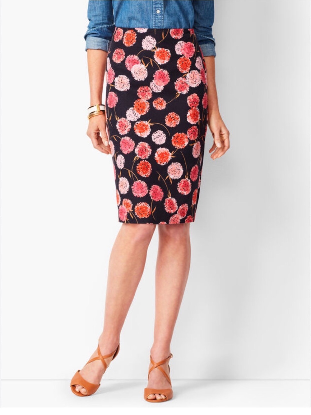 Talbots Floral Pencil Skirt